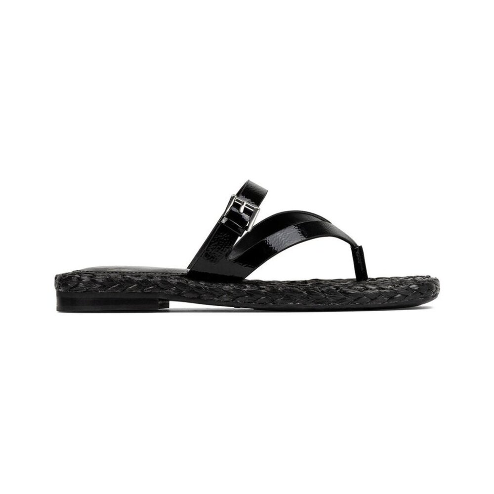 DONALD PLINER HEATHRO black patent SANDALS SLIDES SIZE 7